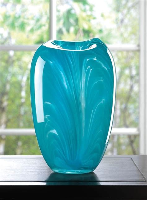 Turquoise Modern Art Glass Vase Modern Glass Vases Art Glass Vase Glass Art