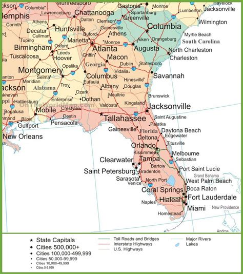 Road Map Of North Florida - Printable Maps