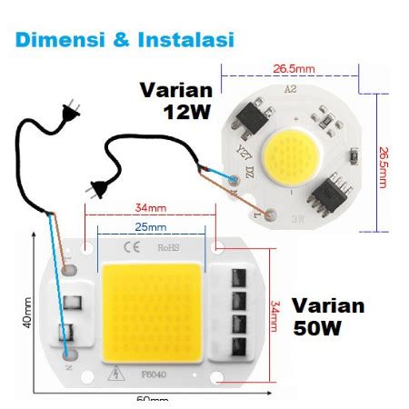 Jual Modul Lampu Sorot Listrik Led Cob Ac White Warm W Pcb Aluminium