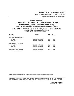 Tm 9 2320 391 10 1 Fill Online Printable Fillable Blank PdfFiller