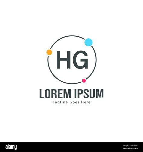 Logotipo De Hg Inicial Plantilla Con Bastidor Moderno Hg Carta