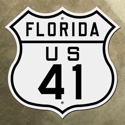 Florida US Route 41 Highway Marker Road Sign Tamiami Trail - Etsy