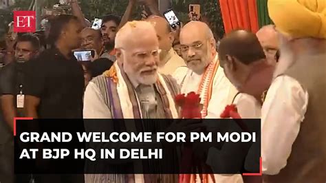 Pm Modi Receives Rousing Welcome At Bjp Hq In Delhi After G20 Success