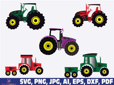 Digital Art Collectibles Farm Tractor Svg Files Cute Design For