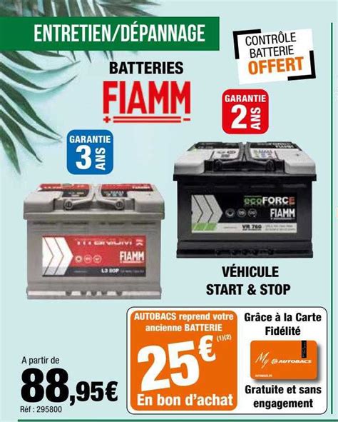 Promo Batteries Fiamm Chez Autobacs Icatalogue Fr