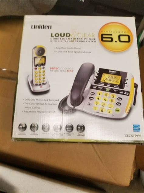 Uniden CEZAI2998 Loud Clear Corded Cordless Phone & Digital Answering ...