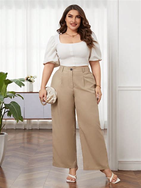 Shein Essnce Pantalones Rectos De Talle Alto Moda De Mujer Shein M Xico