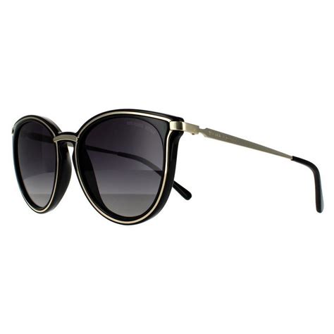 Sunglasses Round Light Gold Black Dark Grey Gradient Polarized