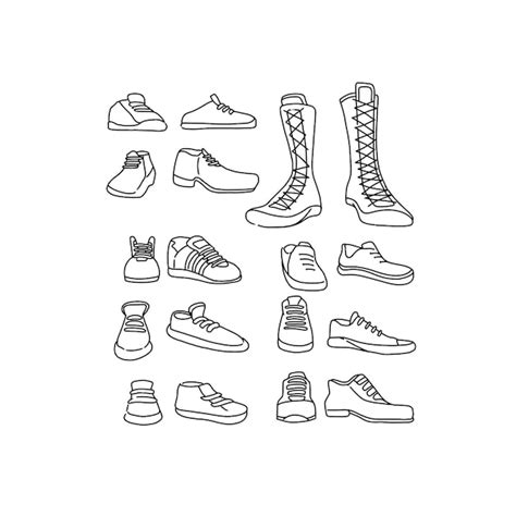 Premium Vector Shoes Handrawn Doodle Illustrations Vector Set