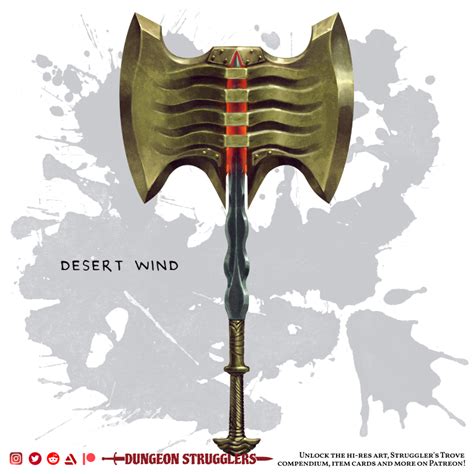 Oc Art Desert Wind Weapon Greataxe Longsword R Dnd