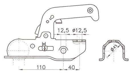 Albe EM220RA Rund 45 Mm 2200 Kg Gebremste Kugelkupplung