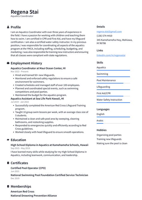 Lifeguard Resume Example And Writing Guide Resumelawyer