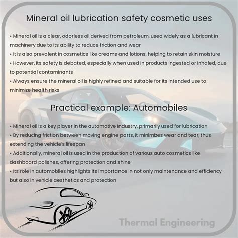 Mineral Oil Lubrication Safety Cosmetic Uses