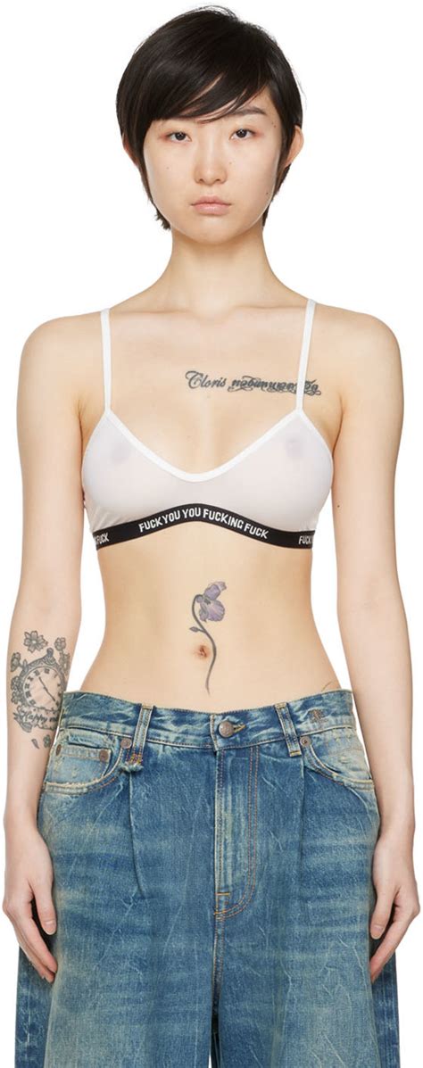 R13 White Fuck You Bra R13