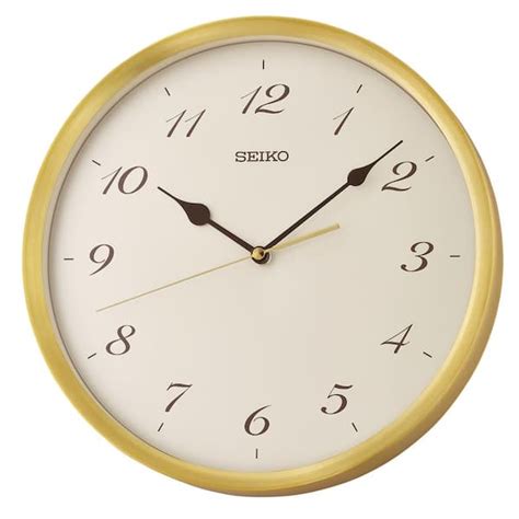 Seiko 12 Gold Saito Jewel Tone Wall Clock QXA784GLH The