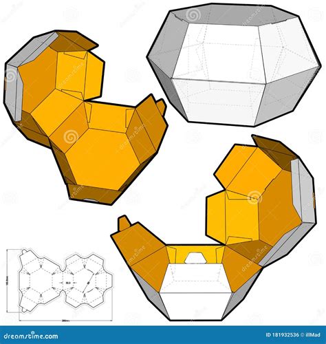 Diamond Shape Box Packaging and Die-cut Pattern Stock Vector ...