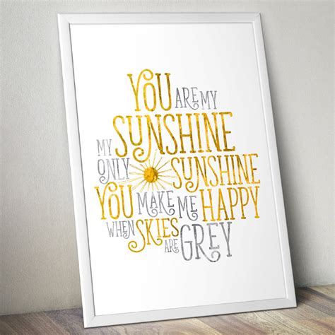 You Are My Sunshine Watercolor Print Kids Wall Art Etsy