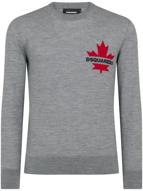 Dsquared2 Maple Leaf Intarsia Jumper Farfetch