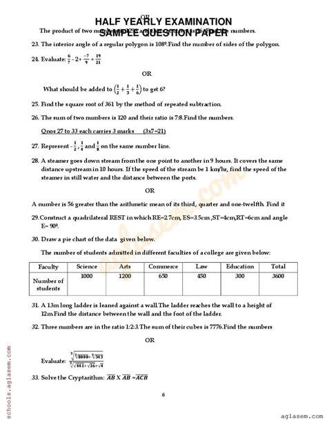 Class 8 Maths Sample Paper Half Yearly 2024 25 8th Maths Half Yearly