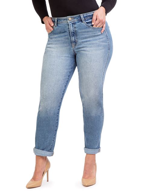 Jordache Women S High Rise Curvy Mom Jean Walmart