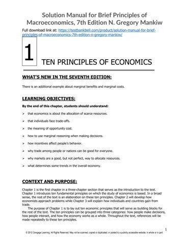 Solution Manual For Brief Principles Of Macroeconomics 7th Edition N