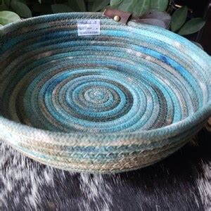 Hand Dyed Coiled Rope Basket Etsy