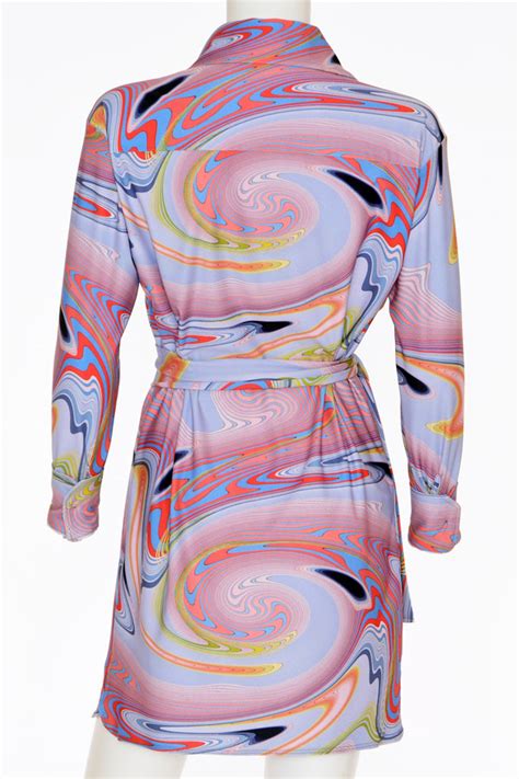 Multicolor Trippy Marble Swirl Print S Shirt Dress Hurricane Eyes