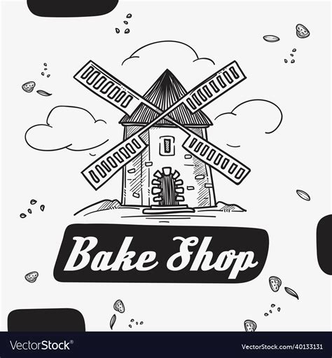 Bake shop food store or with baked bread Vector Image