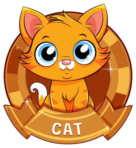 Lindo Gato Naranja En Estilo De Dibujos Animados Vector Gratis