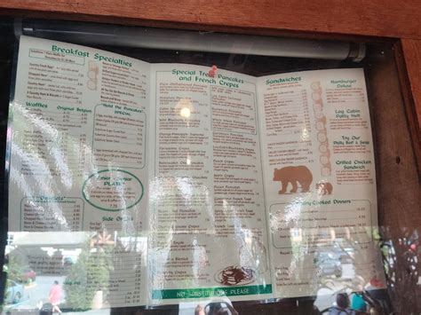 Menu at Log Cabin Pancake House restaurant, Gatlinburg, 327 Airport Rd ...