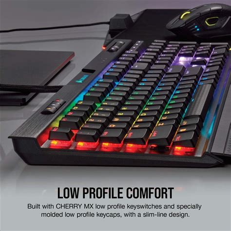 CORSAIR K70 RGB MK.2 RAPIDFIRE Low Profile - Backlit RGB LED - USB Passthrough & Media Controls ...