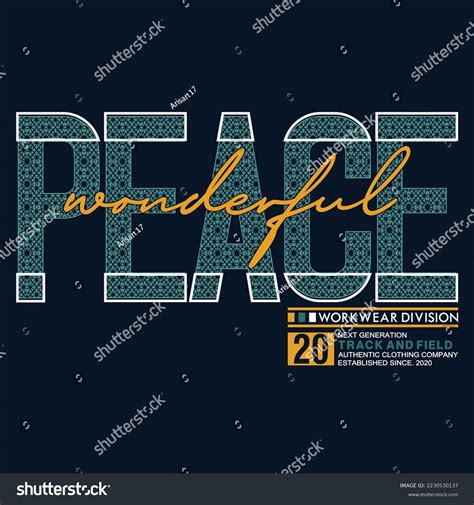 Peaceslogan Tee Letters Typography Graphic Designprint Stock Vector ...