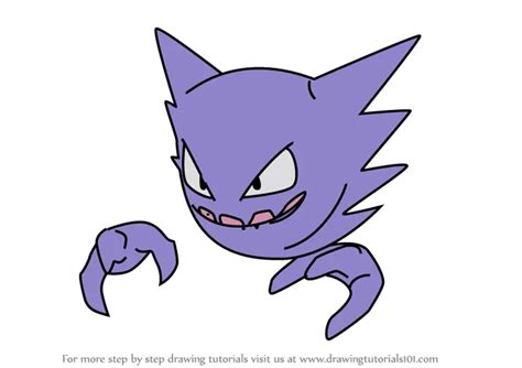 Learn How to Draw Haunter from Pokemon GO (Pokemon GO) Step by Step ...