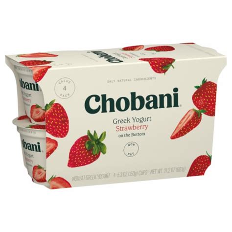 Chobani® Non-Fat Strawberry on the Bottom Greek Yogurt, 4 ct / 5.3 oz ...