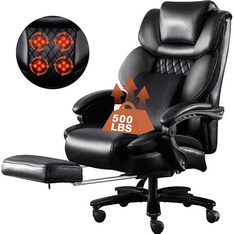 Buy Big And Tall Office Chair 500lbs With 3D Rolling Massage Lumbar