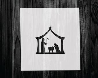 O Holy Night Nativity Stencil Nativity Porch Stencil Etsy