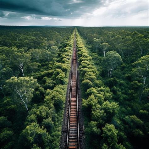 Premium Photo A Train Traveling Through A Lush Green Forest