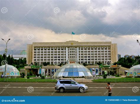 Central Part Of Almaty City View On Governmental Building Editorial