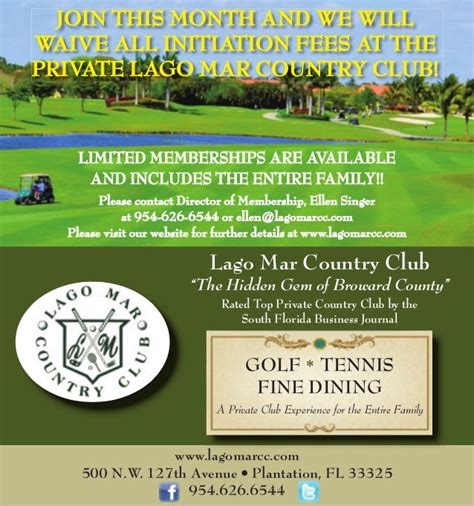 Special Membership Offering by Lago Mar Country Club