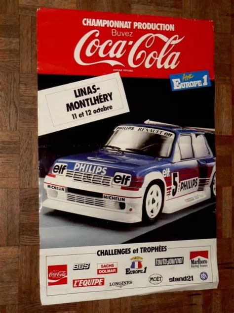 AFFICHE ANCIENNE AUTOMOBILE RENAULT 5 TURBO R5 car poster Années 80