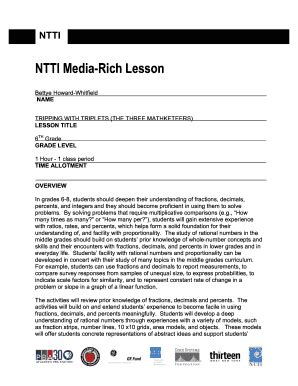 Fillable Online Ntti Media Rich Lesson Pba Online Public