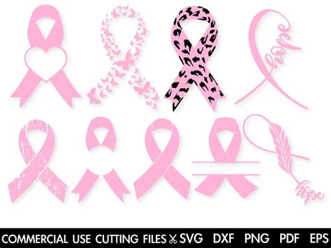 11 Breast Cancer Ribbon Bundle SVG Cancer Ribbon Svg Cancer Etsy