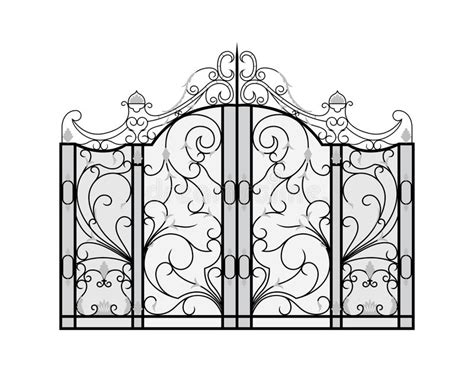 Wrought Iron Fence Or Gate Vector Eps Stock Vector Illustration Of