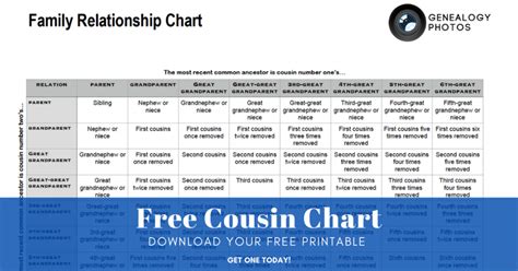 Cousin Chart Download Genealogy Photos