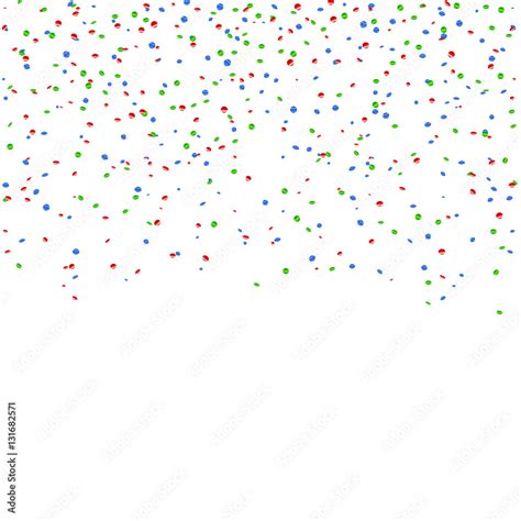 Red Blue Green Confetti Celebration Isolated On White Background