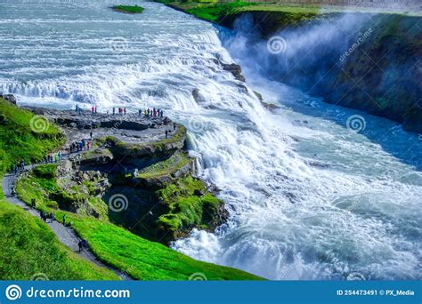 Gullfoss Waterfall In Iceland Stock Image Image Of Summer Scenic