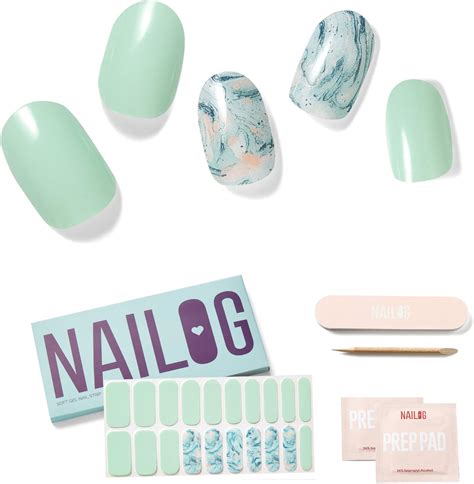 Nailog Semi Cured Gel Nail Strips Extra Long Polish Stickers Wraps