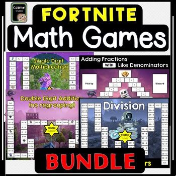 Fortnite Math Board Games Bundle by ColemanCreations | TpT