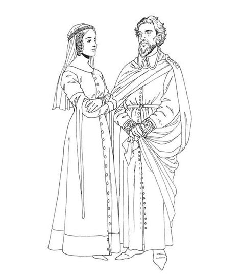 King And Queen In Middle Ages Coloring Page Color Luna Coloring