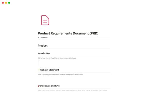 Product Requirements Document Prd Notion Template